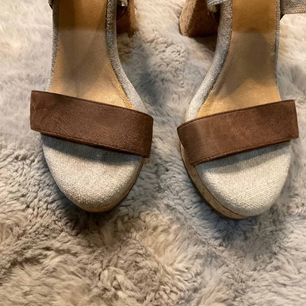 Yellowbox Amil Block Heeled Sandals Cork Platform Size 8.5 Womens - Picture 3 of 11